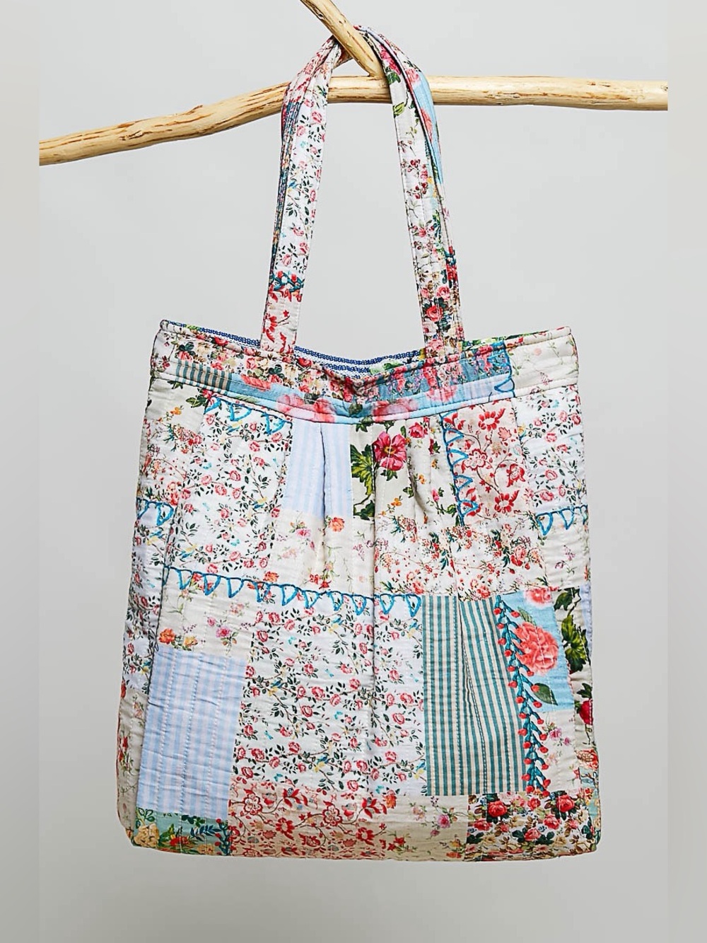 New 🔥POL Floral Patchwork Quilted Tote Bag